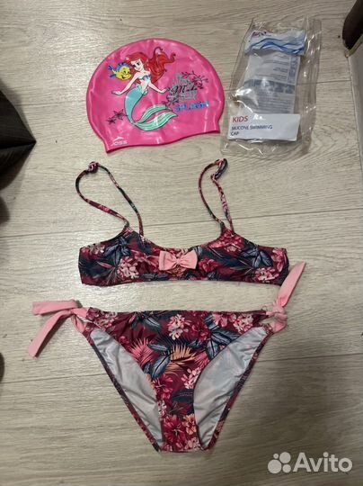 Детский купальник 134-140 и шапочка для плавания