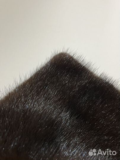 Шуба коричневая норковая с капюшоном 80см