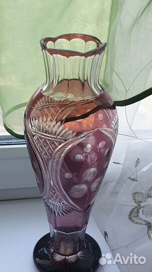 Ваза хрусталь марганцевое стекло