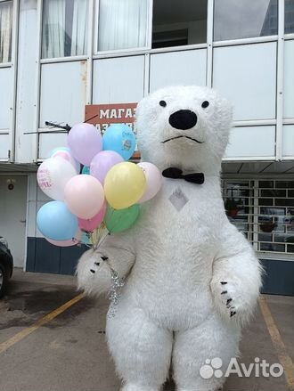 Позравление Белый мишка Аниматор на праздник