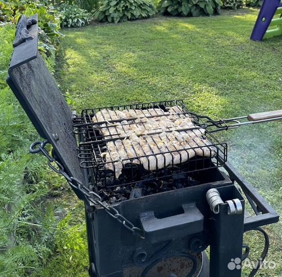 Мангал с крышкой кованный