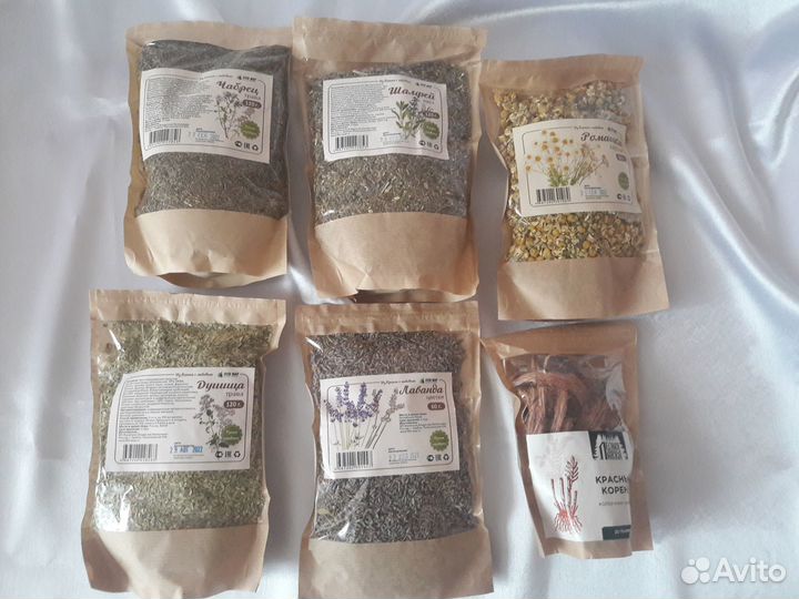 Набор из 6 трав (ромашка, лаванда, шалфей, чабрец)