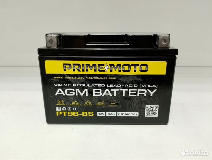 Аккумулятор Prime Moto AGM bаttery 12V 9Ah (PT9B-B