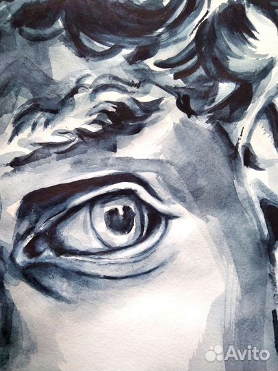 Картина Давид Микеланджело акварель в раме