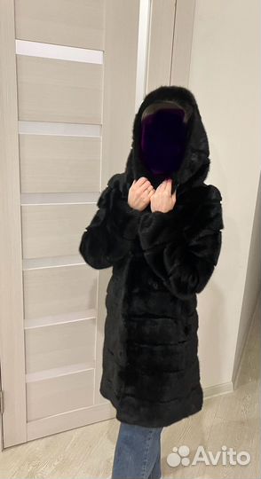 Шуба норковая с капюшоном 38 40