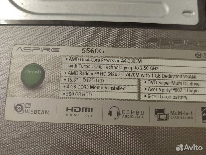 Аcer aspire 5560g в разбор