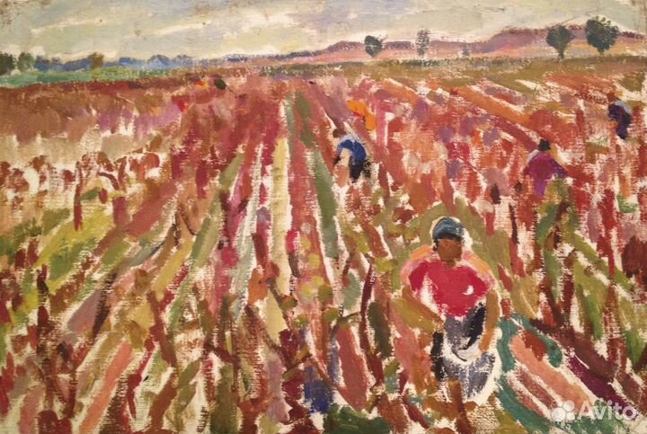 Картина. Средняя Азия. Работа в поле. Колганова