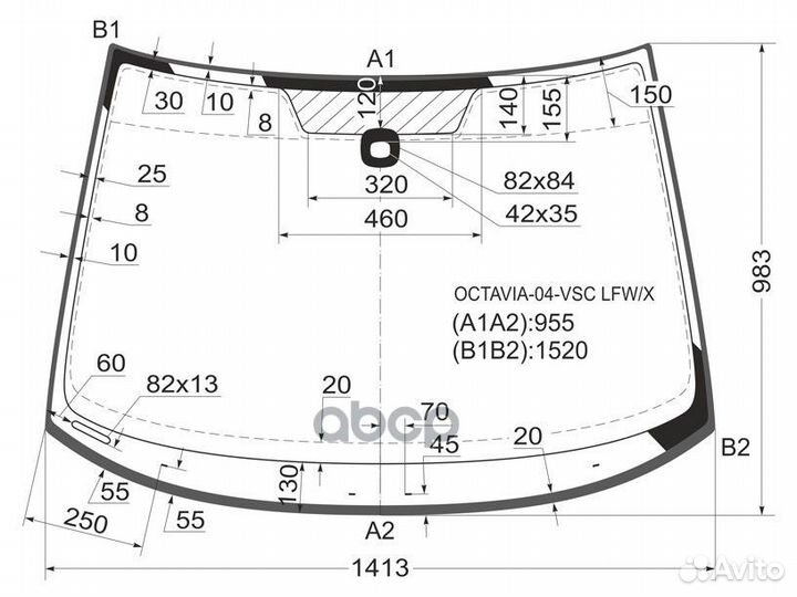 Стекло лобовое + дд skoda octavia II 04-09 octa