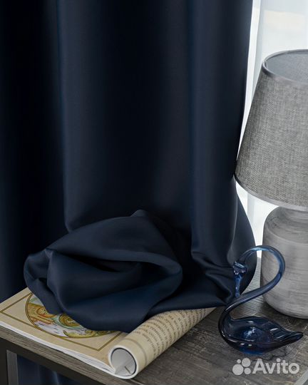 Шторы блэкаут марсель индиго готовые и на заказ