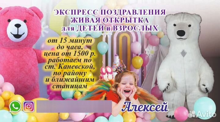 Аниматор мишка тедди, и белый мишка