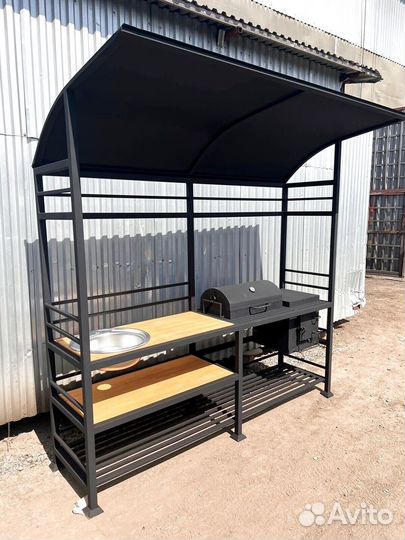 Мангал с печкой под казан