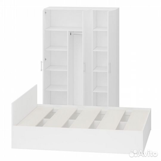 Спальный гарнитур белый № 1 Стандарт с кроватью 1600, цвет белый, спальное место 1600х2000 мм., без