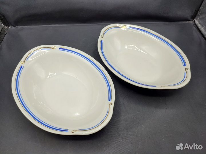 Ваза ладья фарфор кобальт Северная Корея