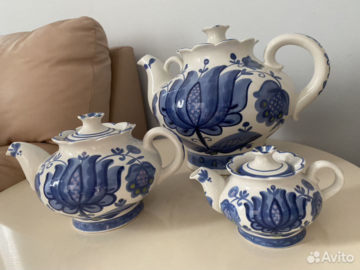 Набор чайников Гжель СССР