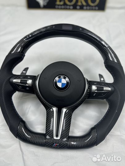 Руль BMW F30 F32 F15 F85 F16 F86 карбон тахометр