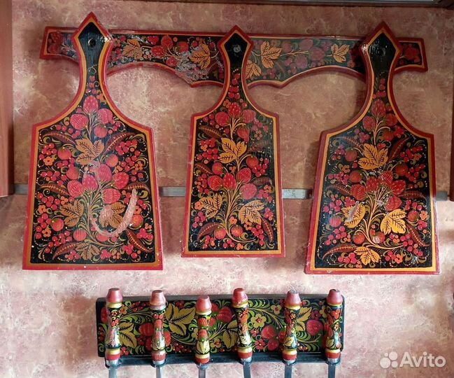 Набор досок Хохлома + сахарница