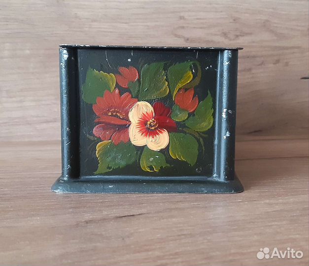 Шкатулка металл ручная роспись СССР 1957 год