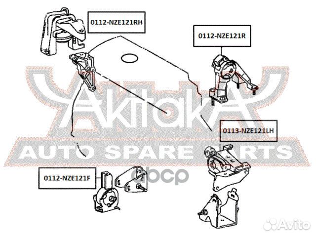 Подушка двигателя правая 0112NZE121RH asva