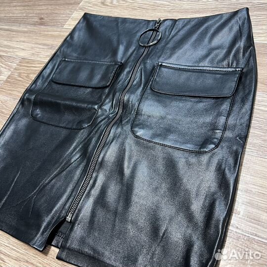 Юбка кожаная