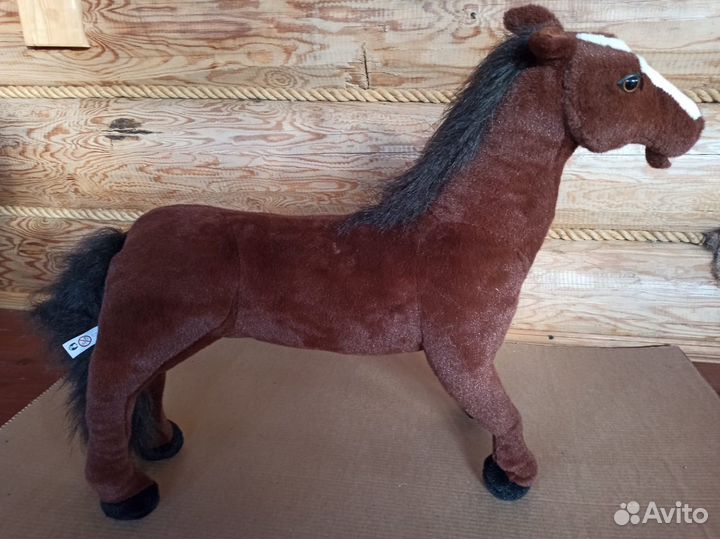 Лошадь игрушка мягкая коричневая