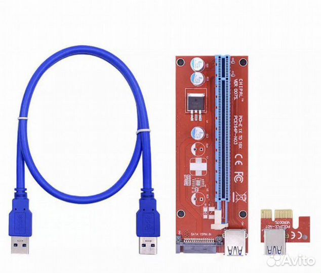 Райзер pci-e ver 007s питание sata/molex