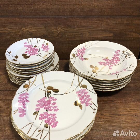 Сервиз столовый Розовая ветка Дулево