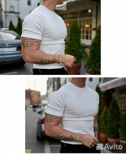 Футболка слимфит белая old money