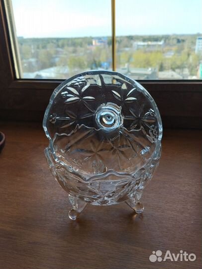 Конфетница стекло прозрачное новое