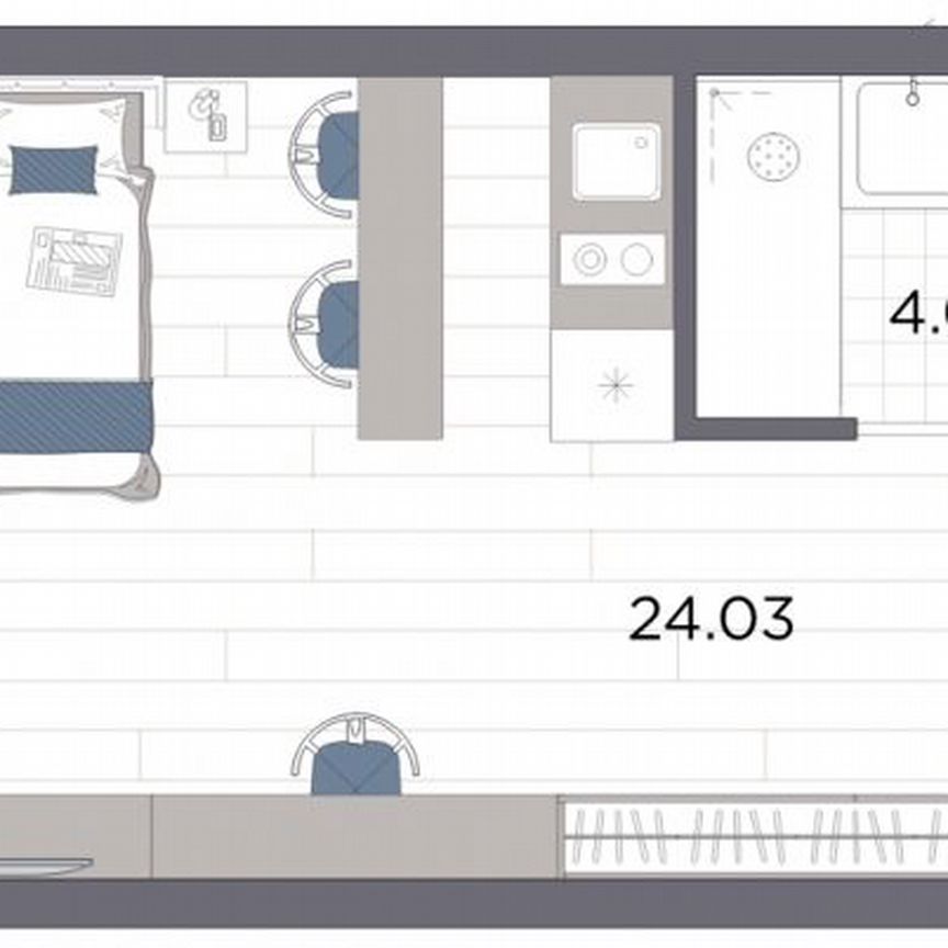 Апартаменты-студия, 28,1 м², 5/14 эт.