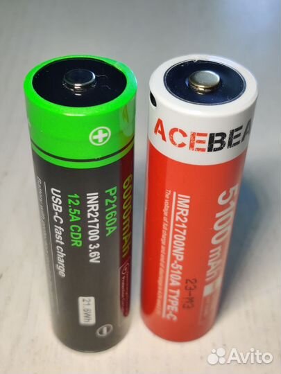 Аккумулятор повышенной ёмкости 21700 с type-c