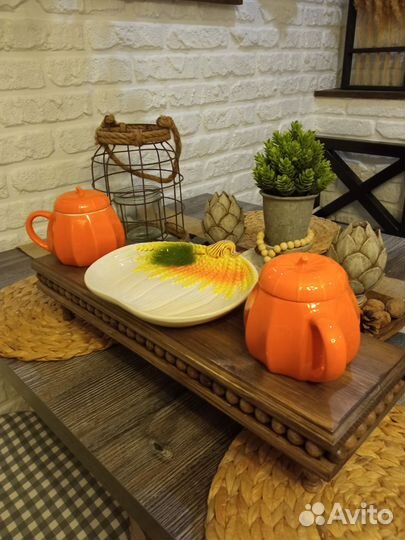 Кружка и блюдо тыква