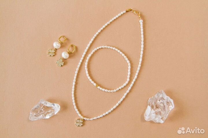 Чокер из натурального речного жемчуга