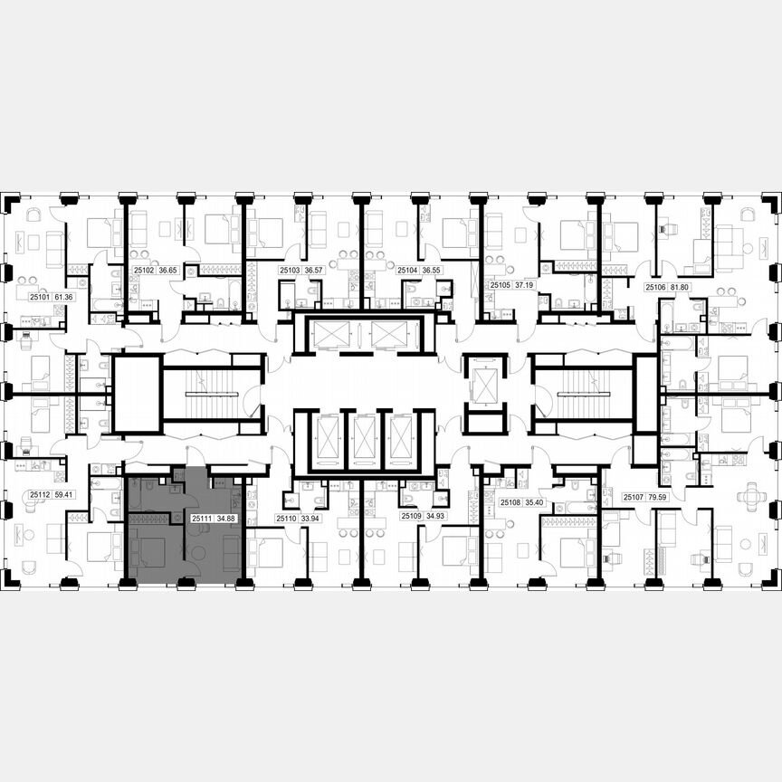 1-к. квартира, 34,9 м², 51/59 эт.