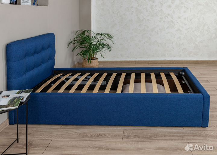 Кровать 90х200 двуспальная джинс