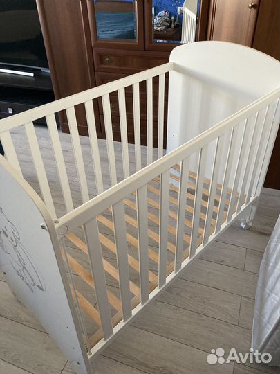 Детская кроватка Micuna белая с матрасом