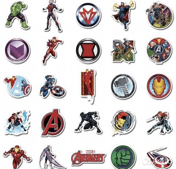 Наклейки стикеры marvel марвел
