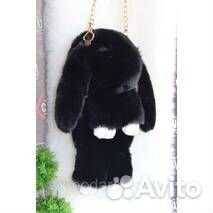 Сумка-рюкзак чёрный кролик