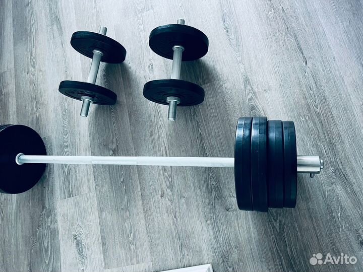 Штанга разборная 70 кг + гантели 20 кг