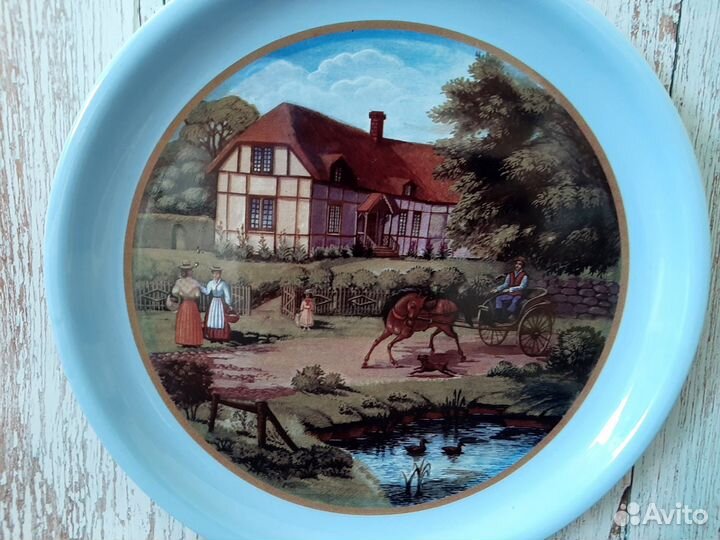 Старинная настенная тарелка зик винтаж