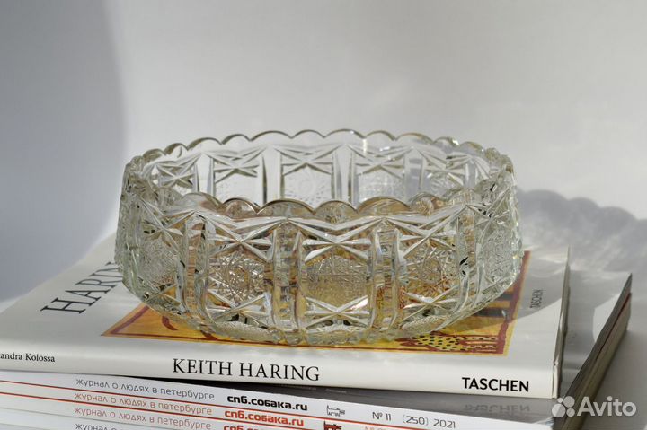 Советская хрустальная салатница конфетница