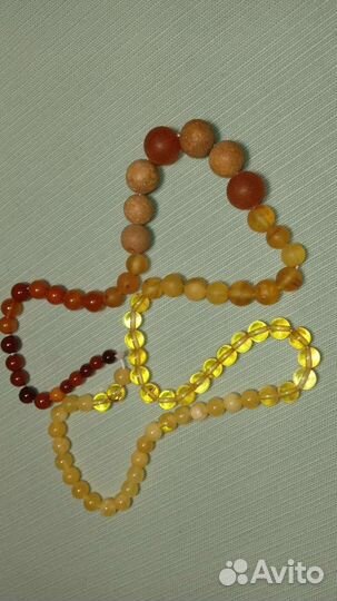 Бусы янтарь натуральн, пейзаж, новые, Калининград