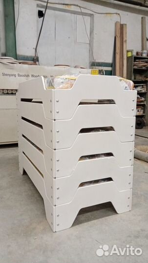 Детская кровать, кроватка из фанеры с матрасом