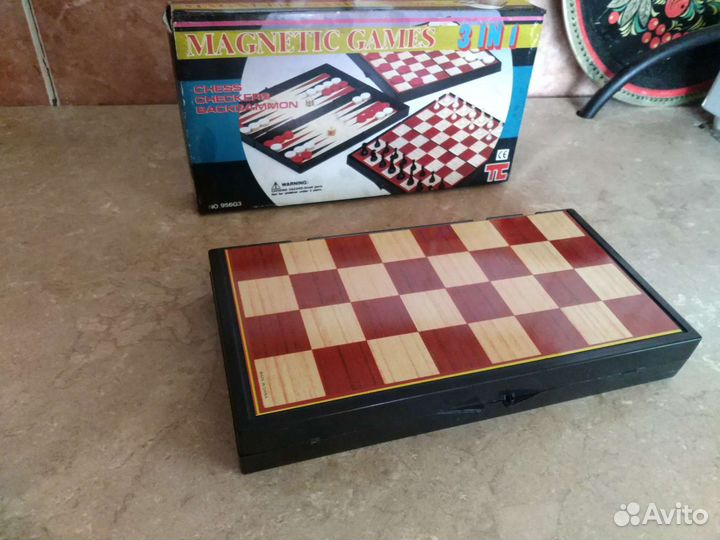 Игра настольная Магнитный набор: шашки, нарды