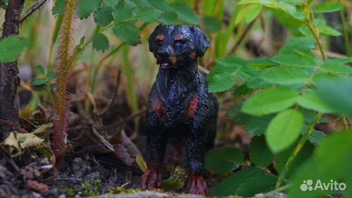Самолеп собаки ротвейлер фигурка ручная работа