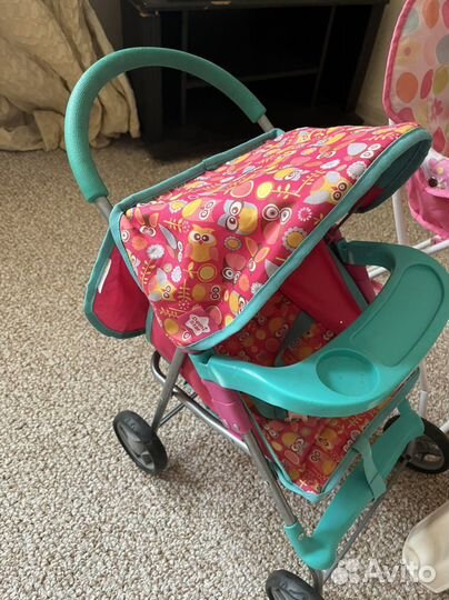 Каляска и стульчик для кукол