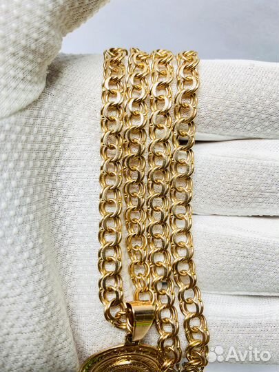 Золотая цепь Бисмарк с Иконой 585