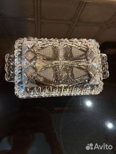 Хрустальная менажница. Чехословакия