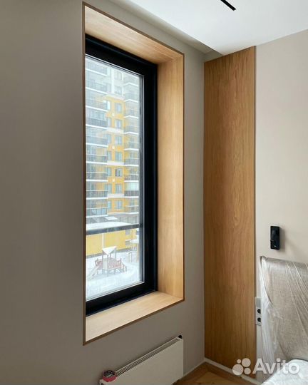 Подоконники и откосы из шпона