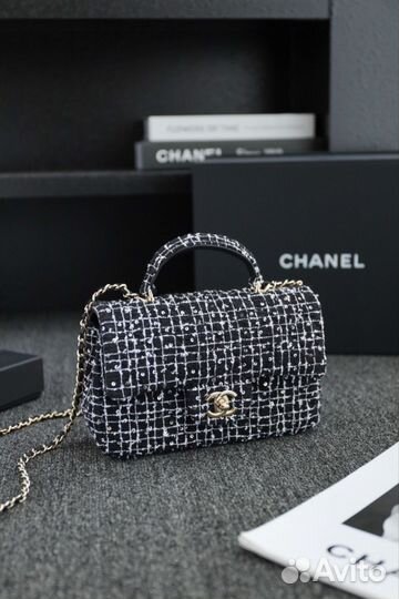 Сумка chanel mini handle твид