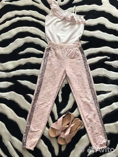 Топ + брюки + босоножки для девочки 10-11 лет